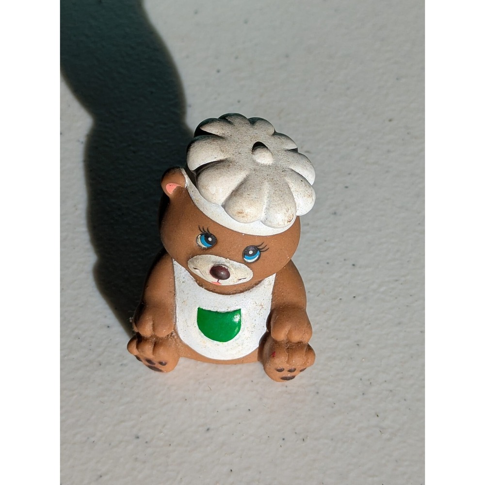 Teddy Bear Pencil Sharpener White Cap Green Pocket Vintage - Picture 6 of 9